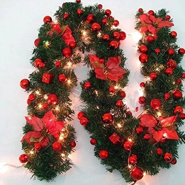 2.7M Multi-Color Christmas Garland with Lights