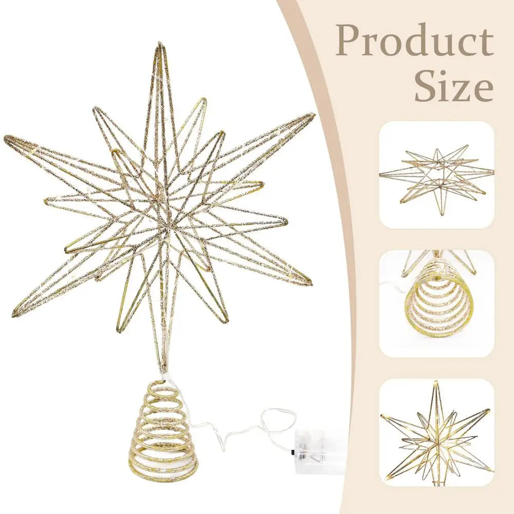 12.6 Inch LED Glitter Christmas Tree Topper Star