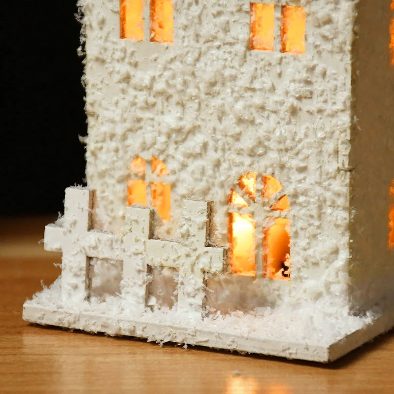 LED Wooden Christmas Cabin Ornament