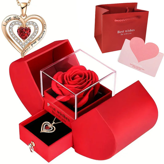 Luxury Rose Jewelry Box – Eternal Artificial Flower Gift