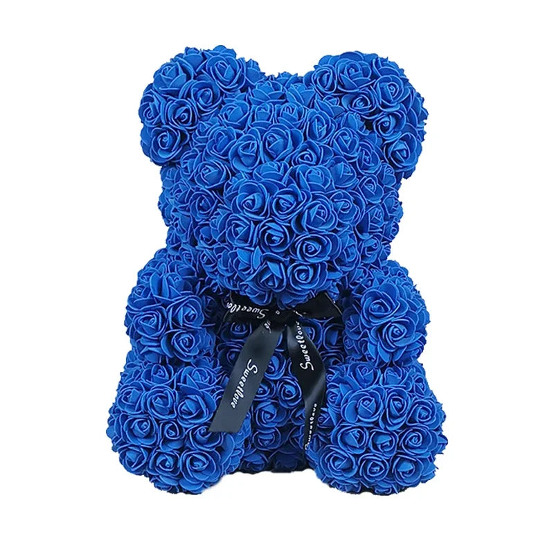 40cm PE Rose Teddy Bear – Artificial Flower Gift