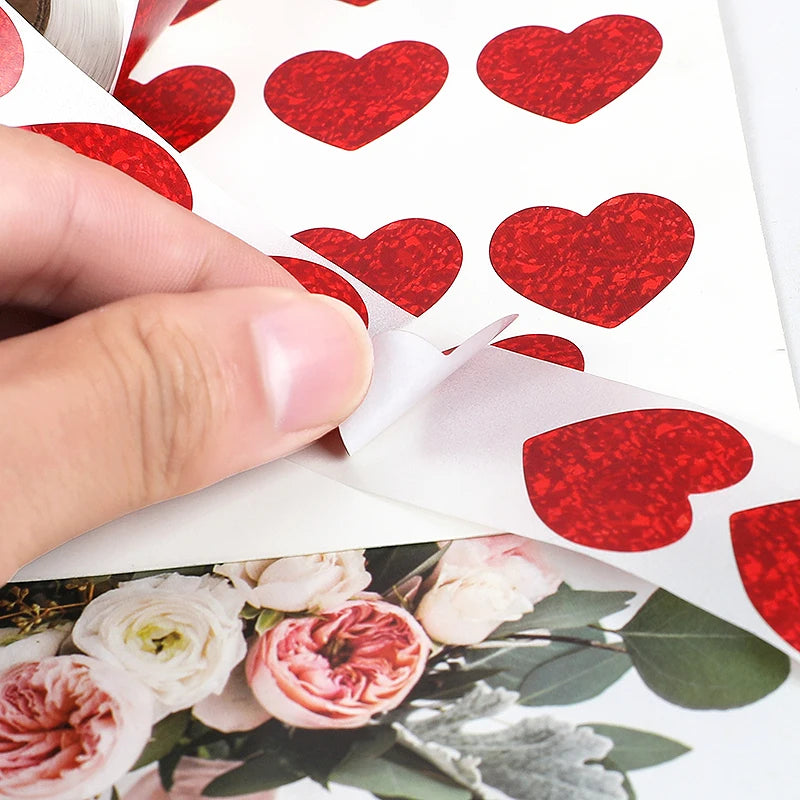 500-Pack Valentine’s Heart Stickers