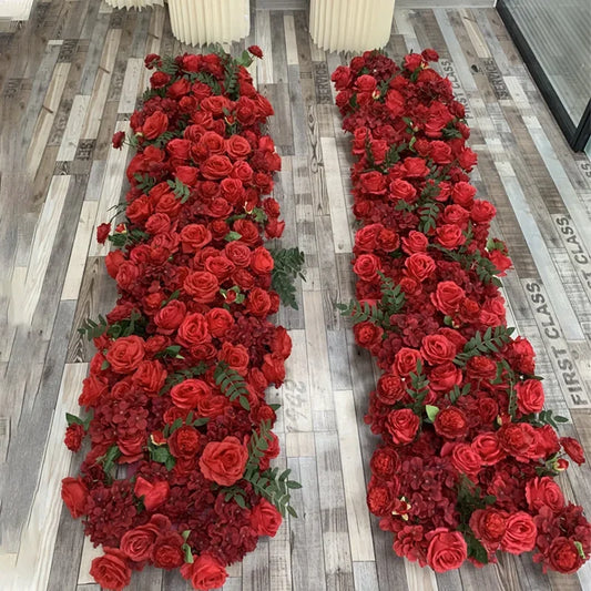 Luxury Red Rose Artificial Flower Row