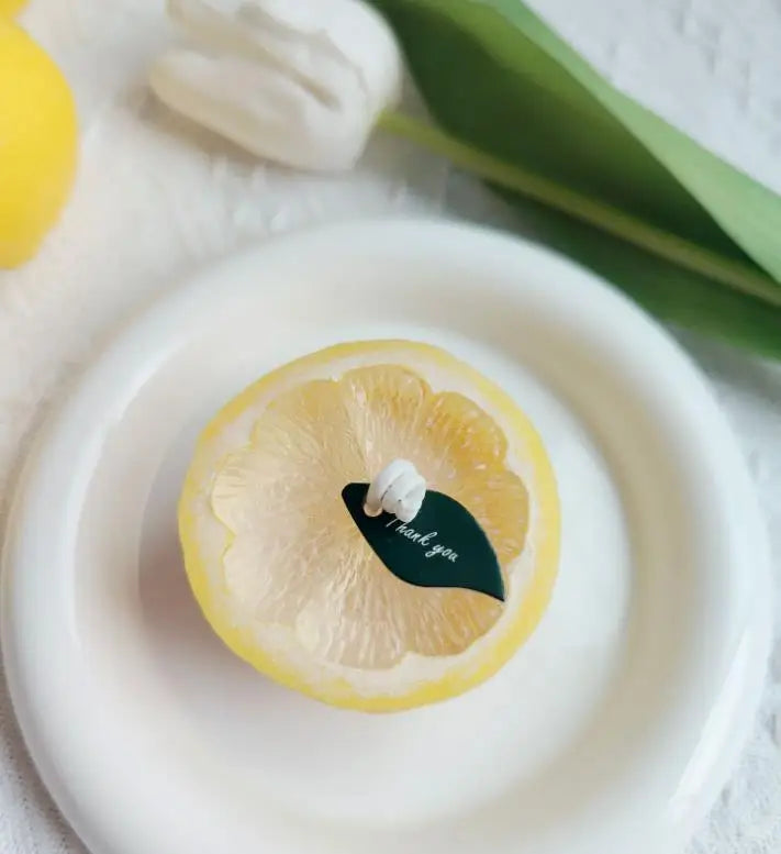 Lemon-Scented Half Lemon Candle