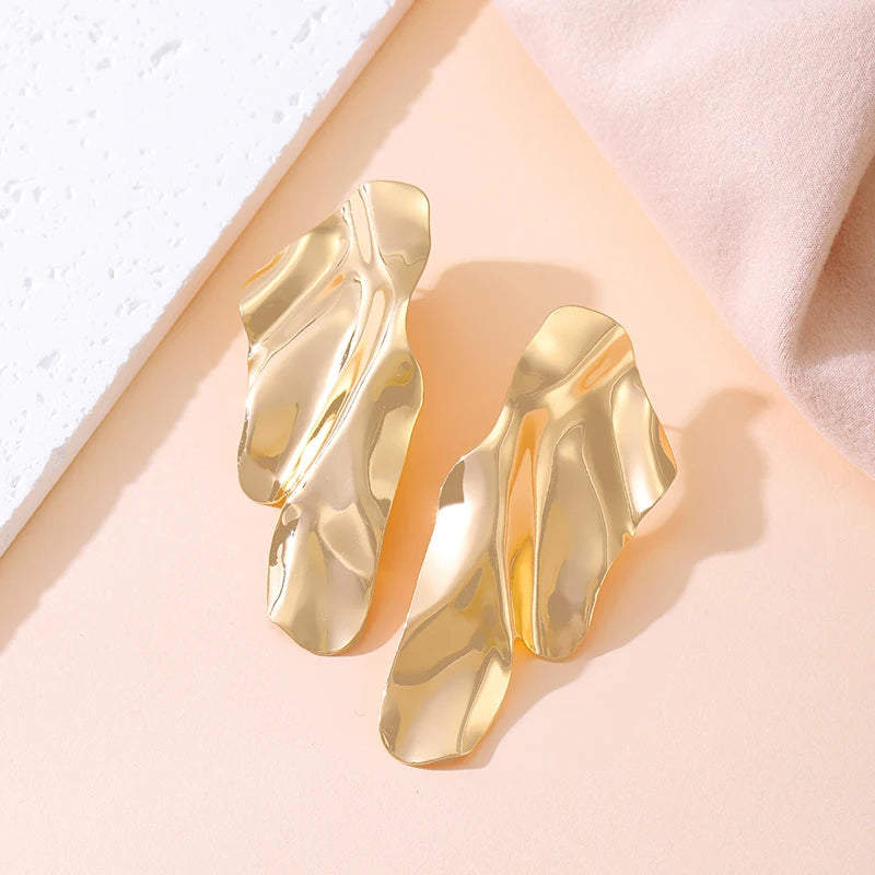 Vintage Gold Statement Stud Earrings