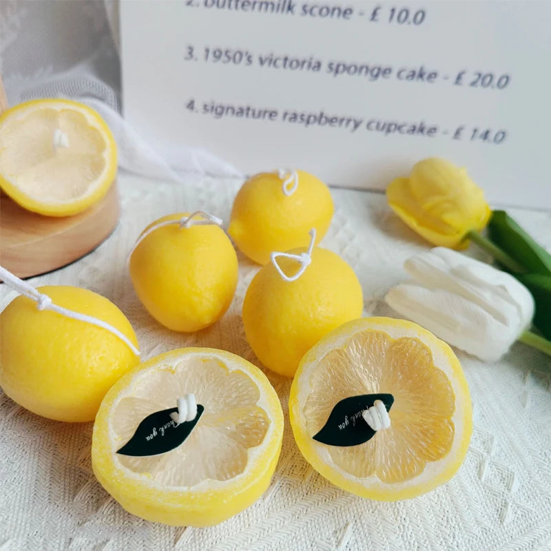 Lemon-Scented Half Lemon Candle