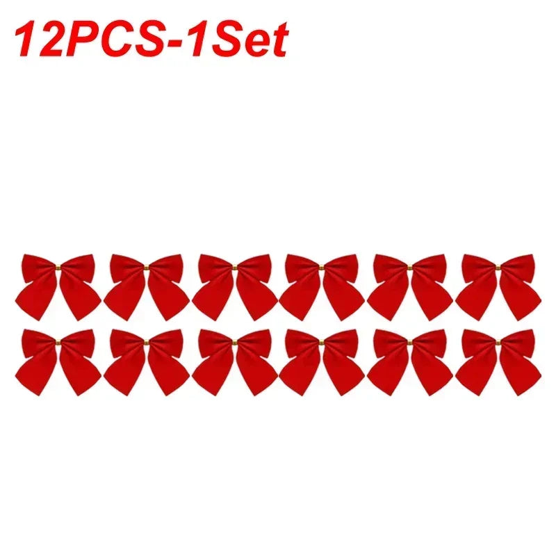 12/36PCS Christmas Bow Ornaments