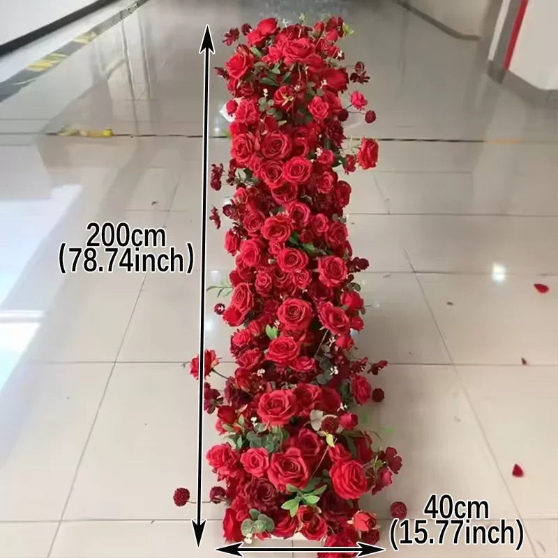 Luxury Red Rose Artificial Flower Row