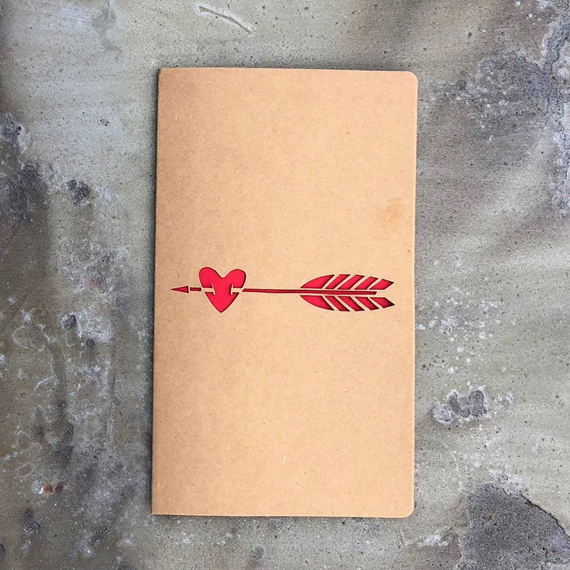 Retro Kraft Love Greeting Card with Envelope