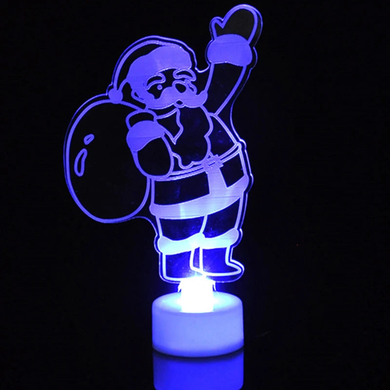 LED Mini Snowman Night Lights - Colorful Flashing Ornament