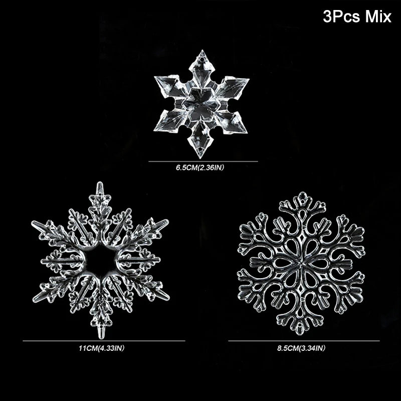 3PCS Acrylic Snowflake Ornaments