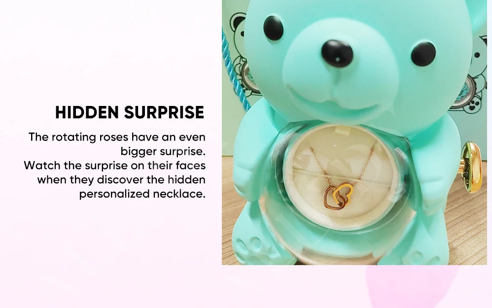 Eternal Rose & Rotating Teddy Bear Gift Box