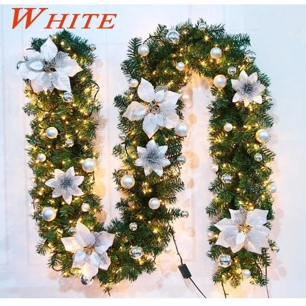 2.7M Multi-Color Christmas Garland with Lights