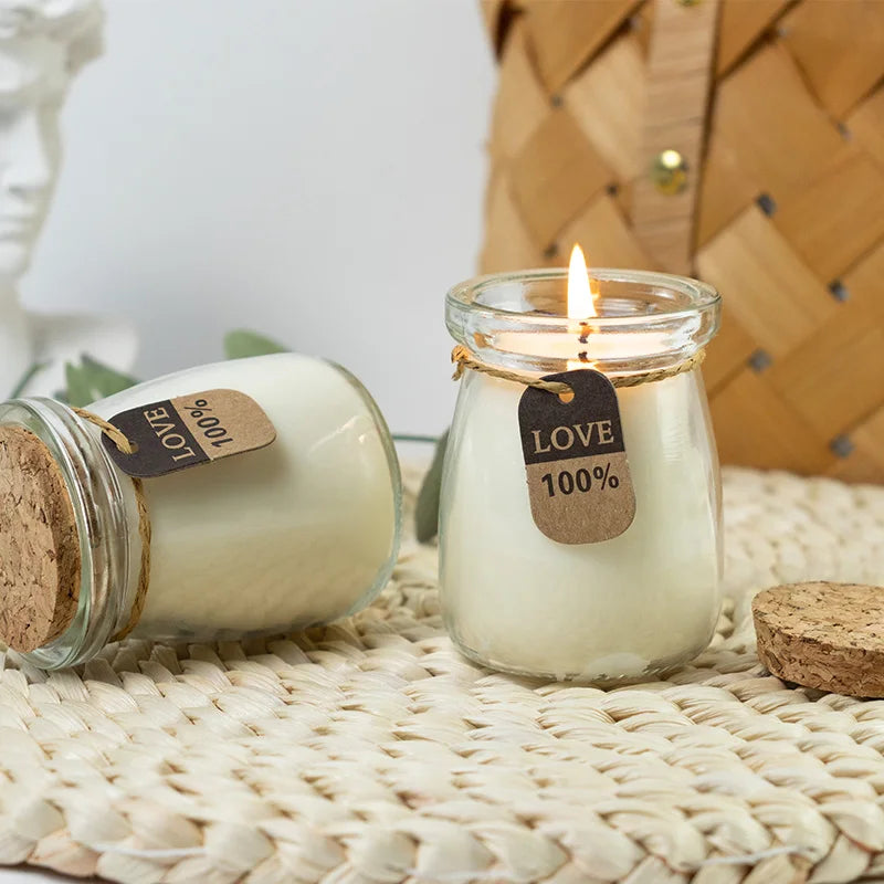 Scented Glass Jar Candle with Cork Lid