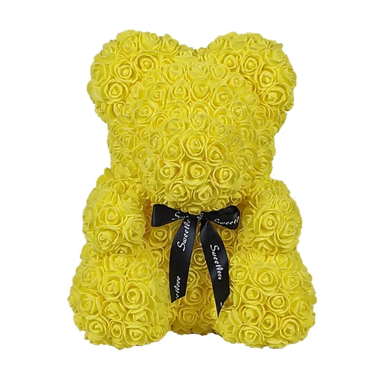 40cm PE Rose Teddy Bear – Artificial Flower Gift