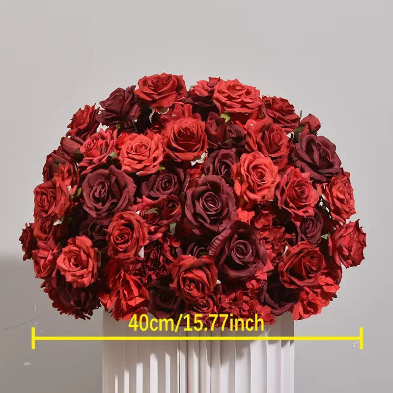 Luxury Red Rose Artificial Flower Row