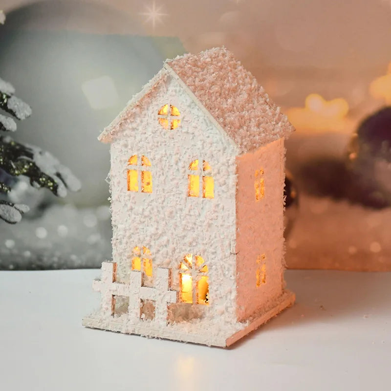 LED Wooden Christmas Cabin Ornament