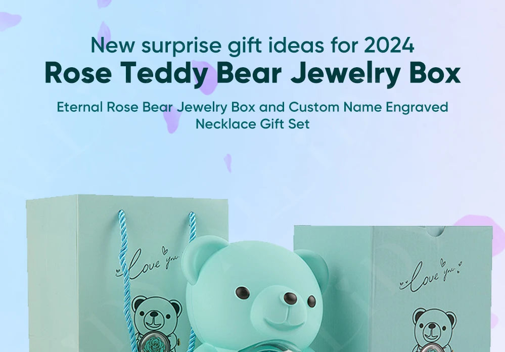 Eternal Rose & Rotating Teddy Bear Gift Box