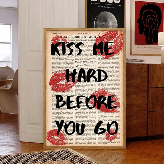 Kiss Lips Vintage Canvas Print