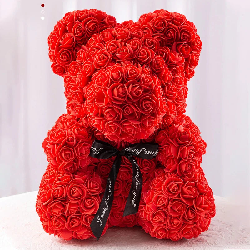 Valentine’s Day Rose Bear with Lights & Gift Box