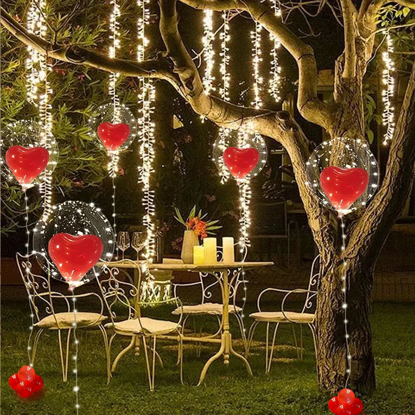 LED Luminous Balloon Set – Heart & Wave Designs