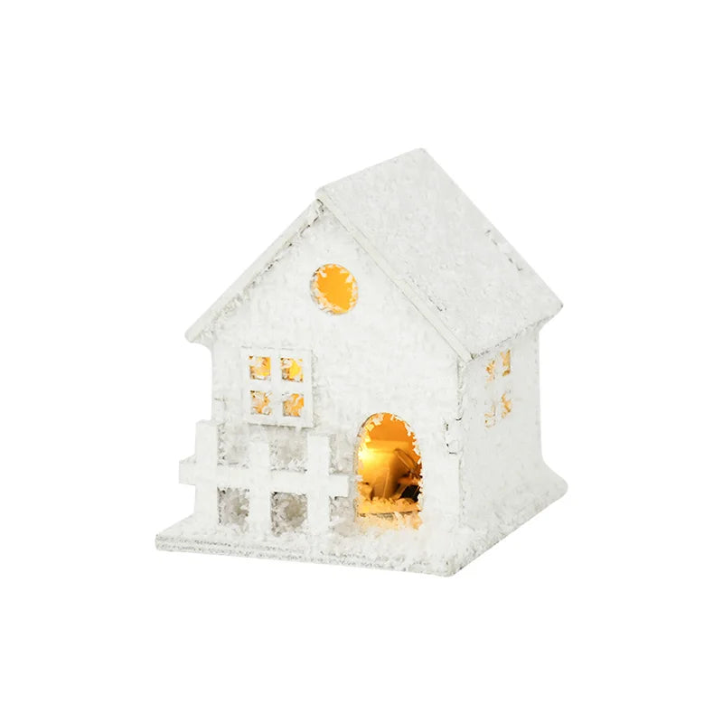 LED Wooden Christmas Cabin Ornament