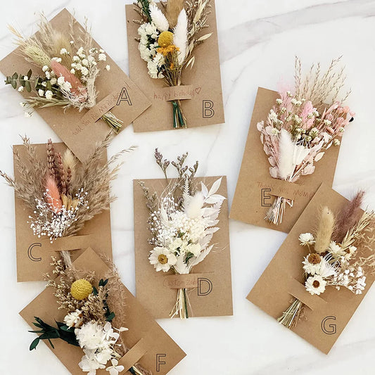 Boho Pampas Grass Mini Bouquet Card Set