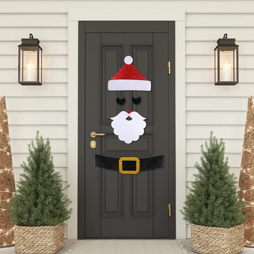 Christmas Felt Door & Window Stickers - Santa, Snowman, Elk