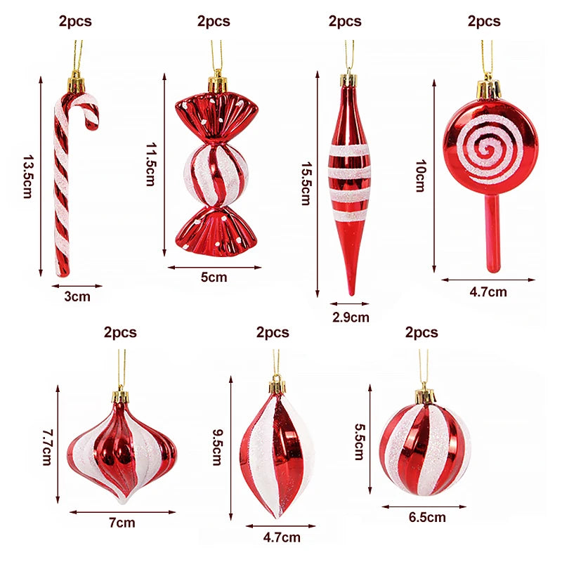 Red Christmas Ball Ornament Set