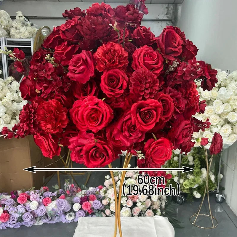 Luxury Red Rose Artificial Flower Row