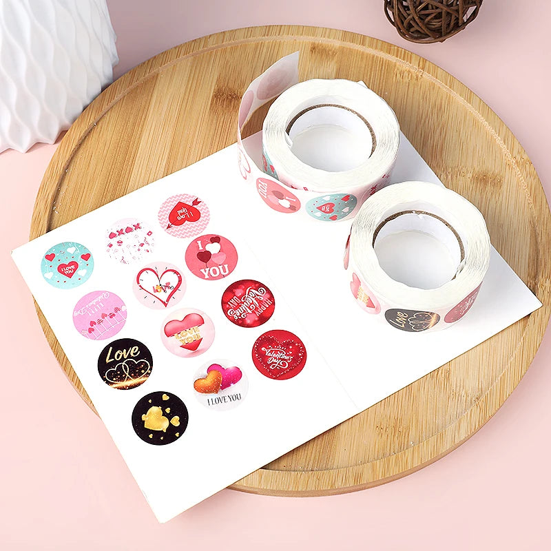 500-Pack Valentine’s Heart Stickers