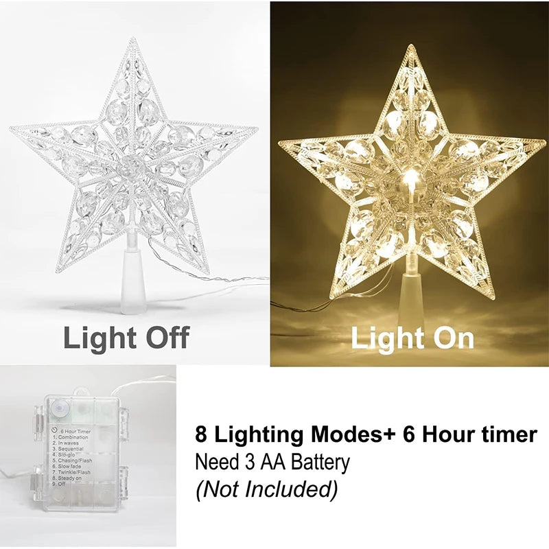 18cm LED Christmas Tree Topper Star