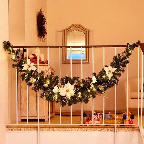 2.7M Multi-Color Christmas Garland with Lights