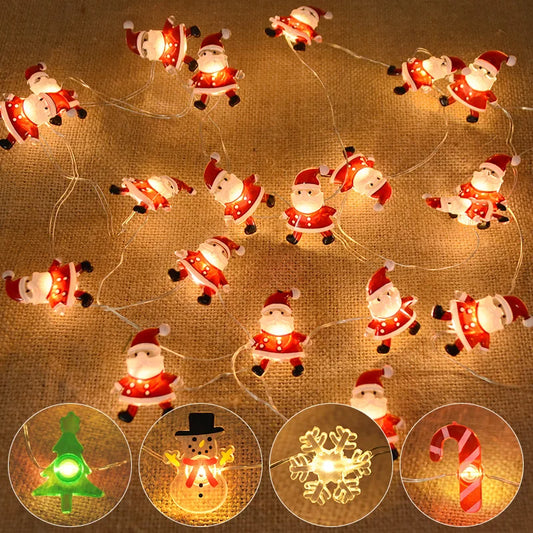 2M 20LED Santa Claus & Snowflake Light String