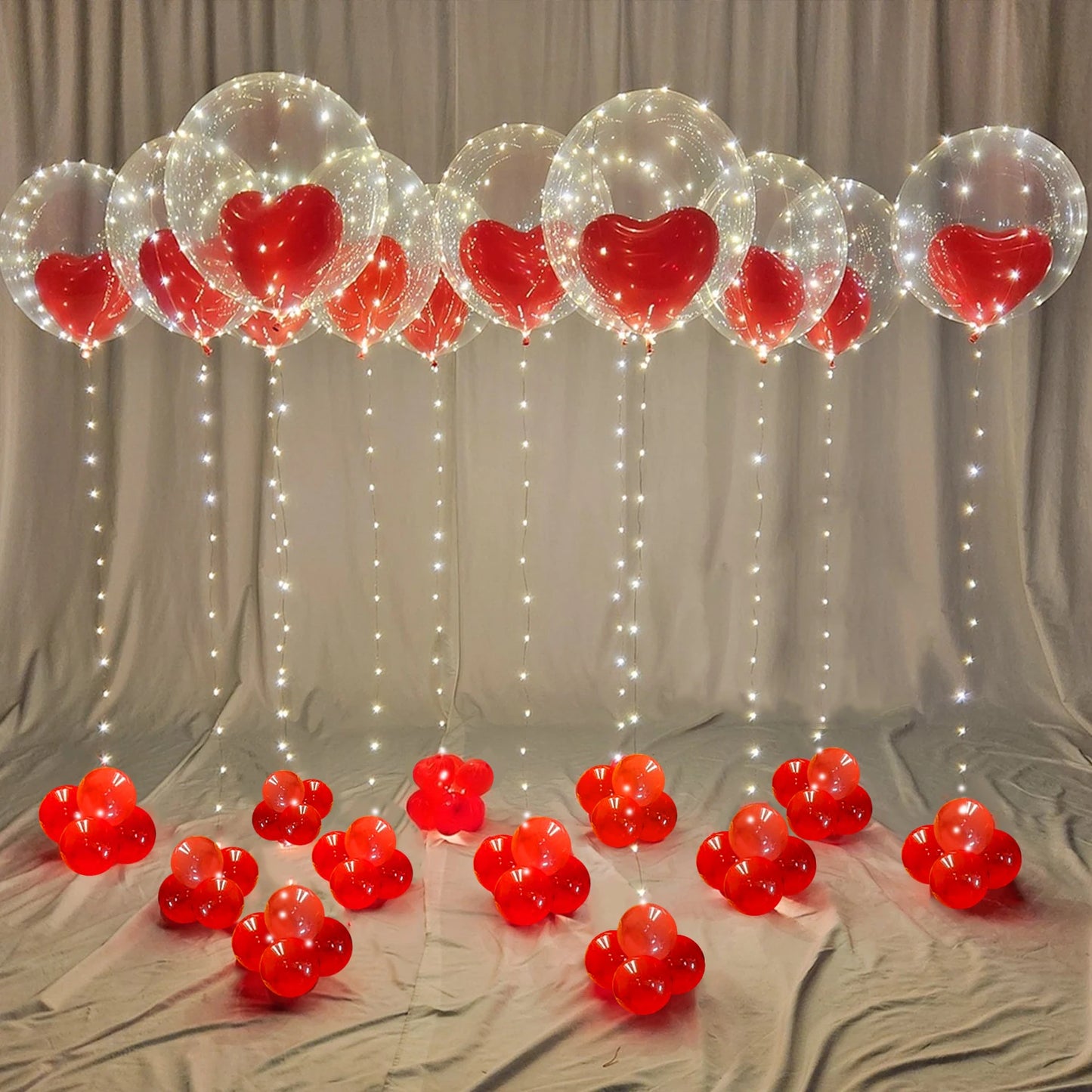 LED Luminous Balloon Set – Heart & Wave Designs