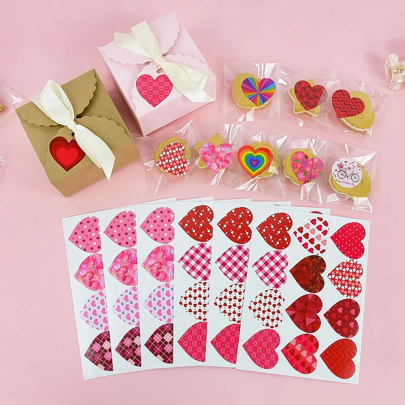 500-Pack Valentine’s Heart Stickers