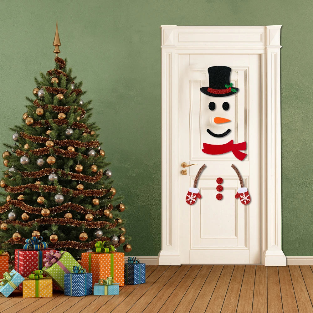 Christmas Felt Door & Window Stickers - Santa, Snowman, Elk