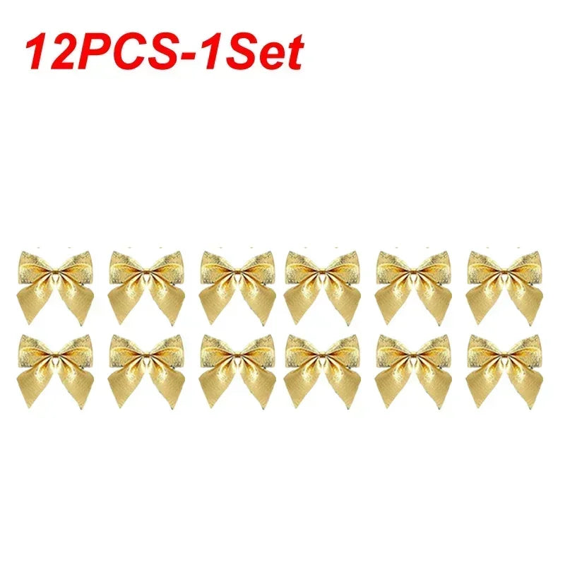 12/36PCS Christmas Bow Ornaments