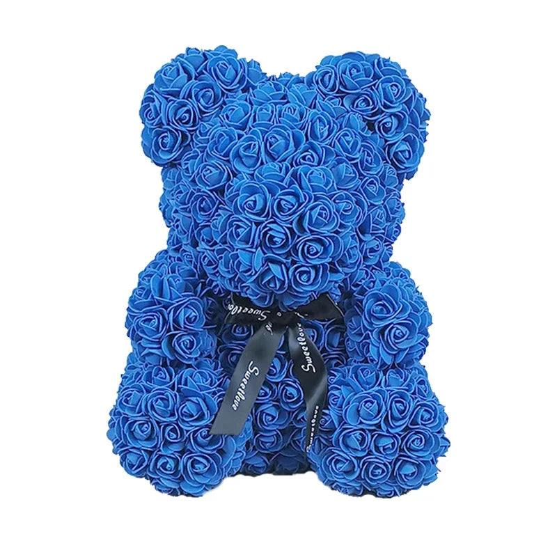 40cm PE Rose Teddy Bear – Artificial Flower Gift