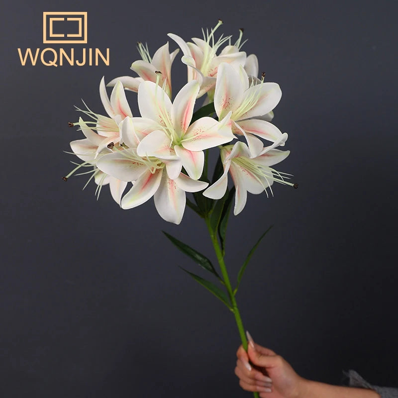 Artificial Lily Bouquet - 10 Heads Silk Flowers