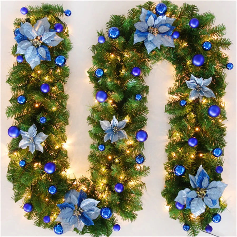 2.7M Multi-Color Christmas Garland with Lights