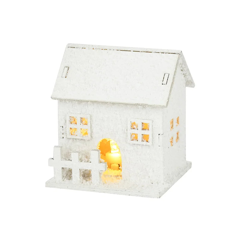 LED Wooden Christmas Cabin Ornament