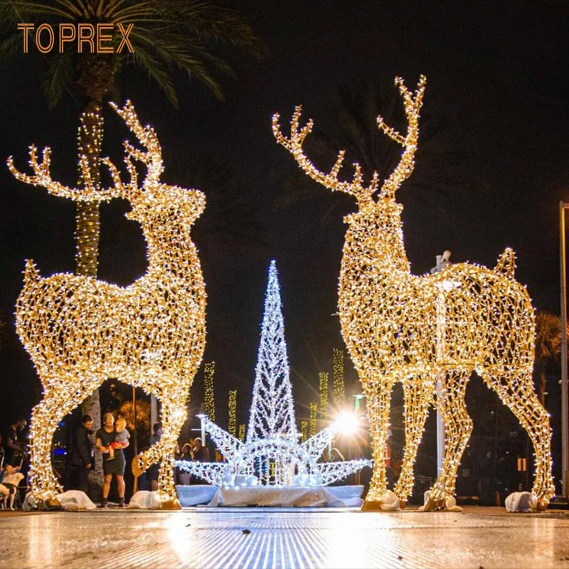 Giant 3D LED Reindeer Standing Light - Outdoor Christmas Decoration