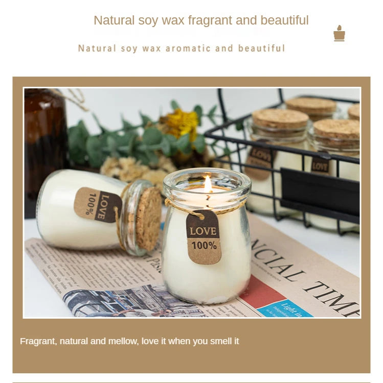 Scented Glass Jar Candle with Cork Lid