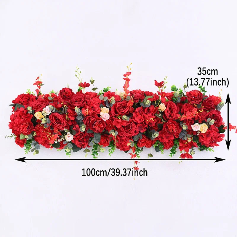 Luxury Red Rose Artificial Flower Row