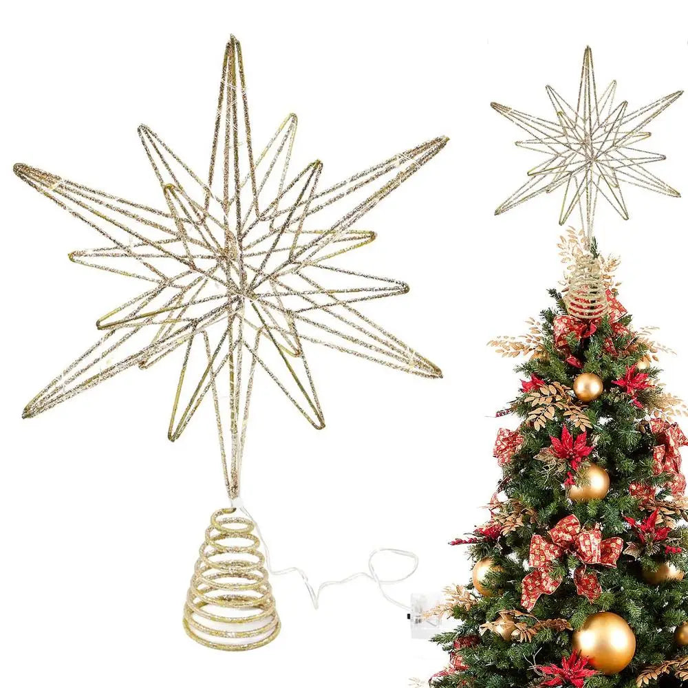 12.6 Inch LED Glitter Christmas Tree Topper Star