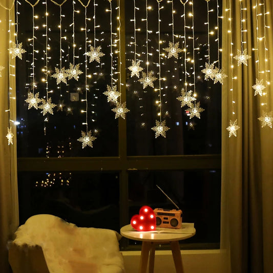 3.2M Snowflake LED Curtain String Lights