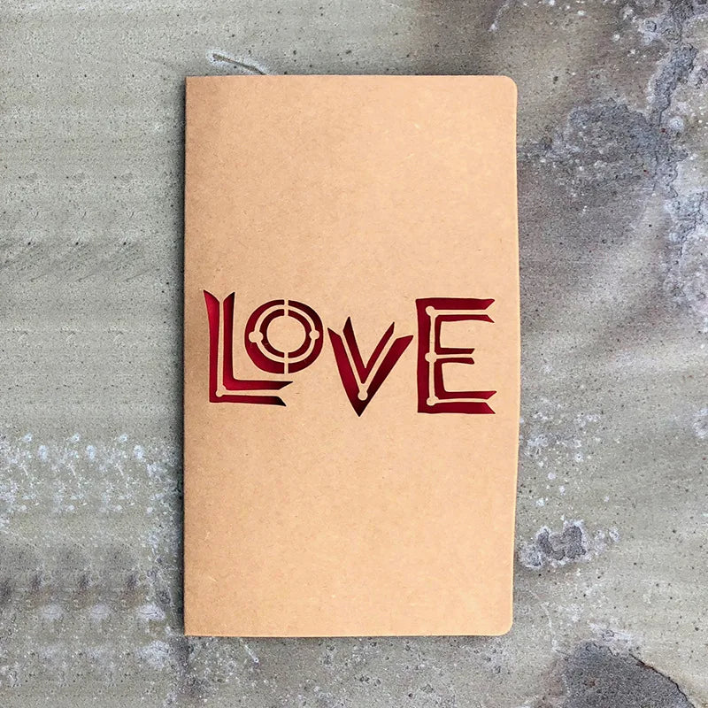 Retro Kraft Love Greeting Card with Envelope