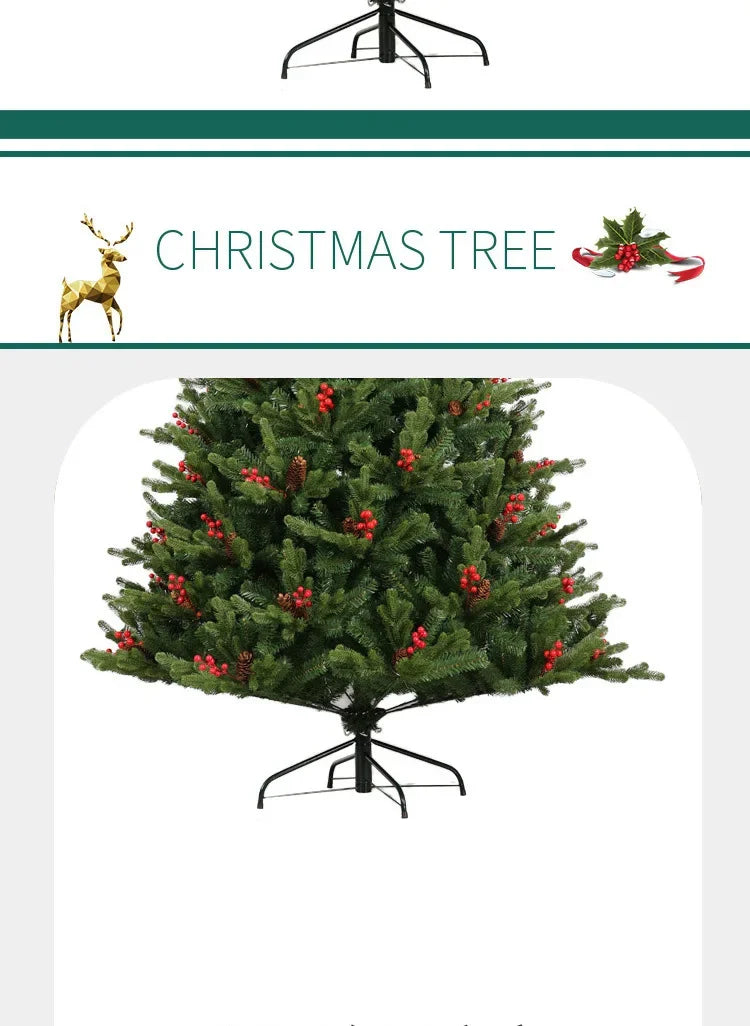 PVC Christmas Tree with Berries & Pine - Reusable Holiday Décor