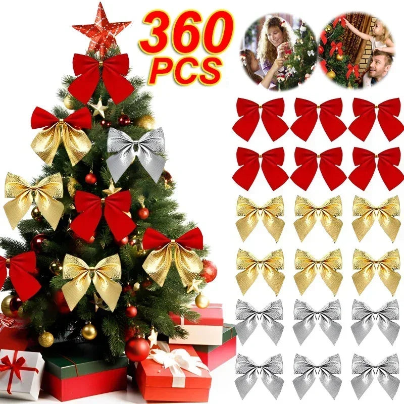 12/36PCS Christmas Bow Ornaments